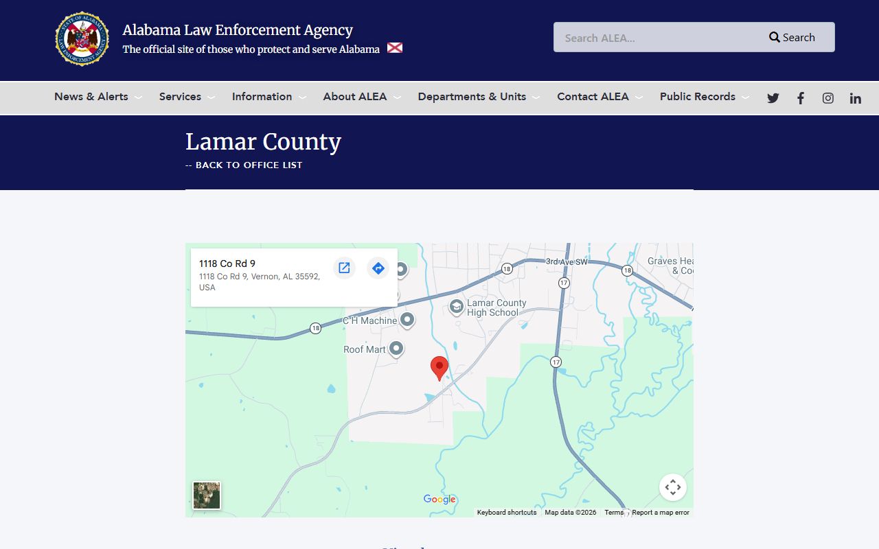 Lamar County Jail address listed for Lamar County records and custody lookup